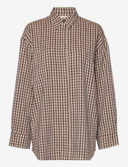 HOLZWEILER - Dais Check Shirt 22-02 - långärmade skjortor - brown check - 0