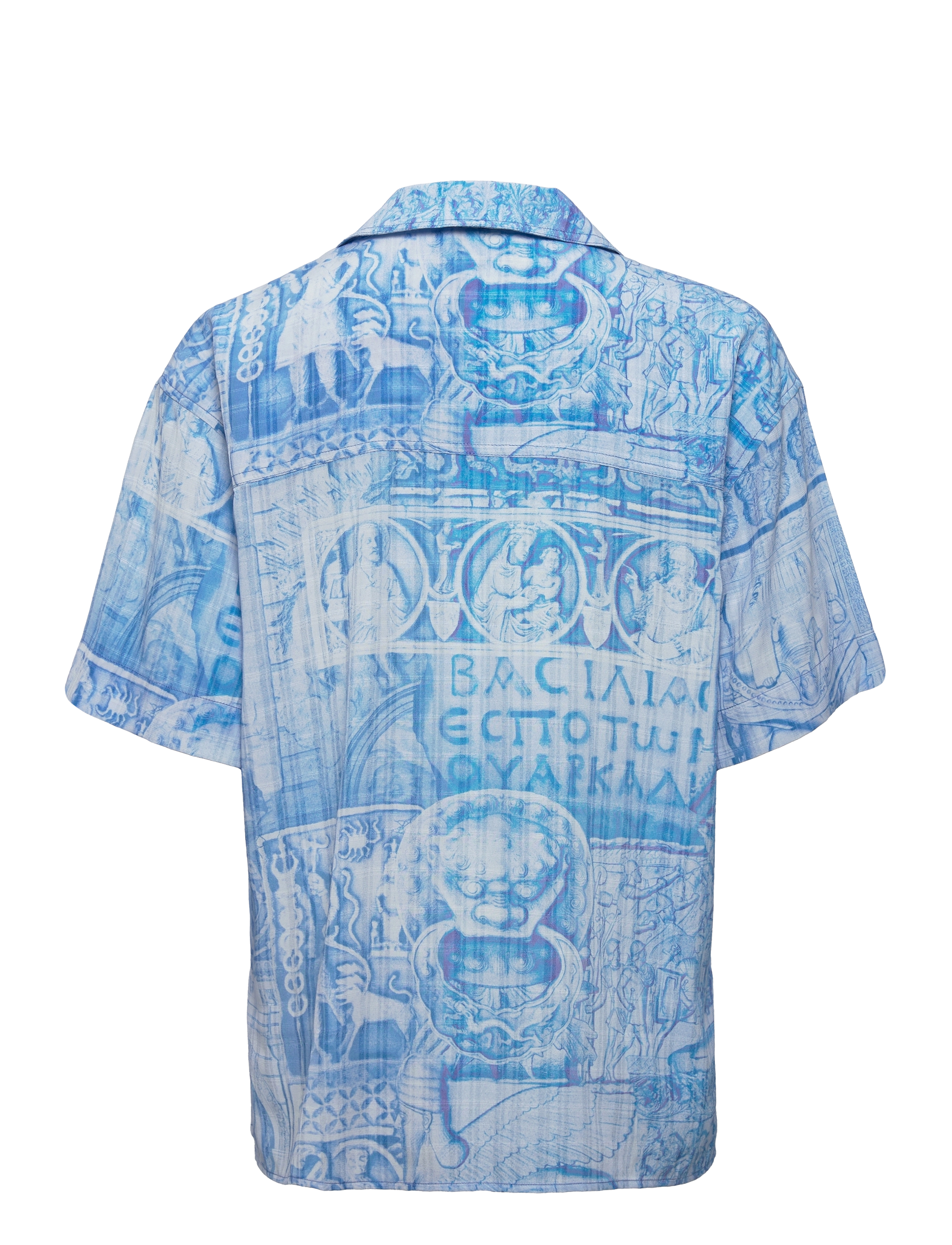 HOLZWEILER - Edgar Print Shirt 22-02 - kortærmede skjorter - blue mix - 1