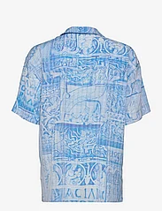 HOLZWEILER - Edgar Print Shirt 22-02 - kortermede skjorter - blue mix - 1