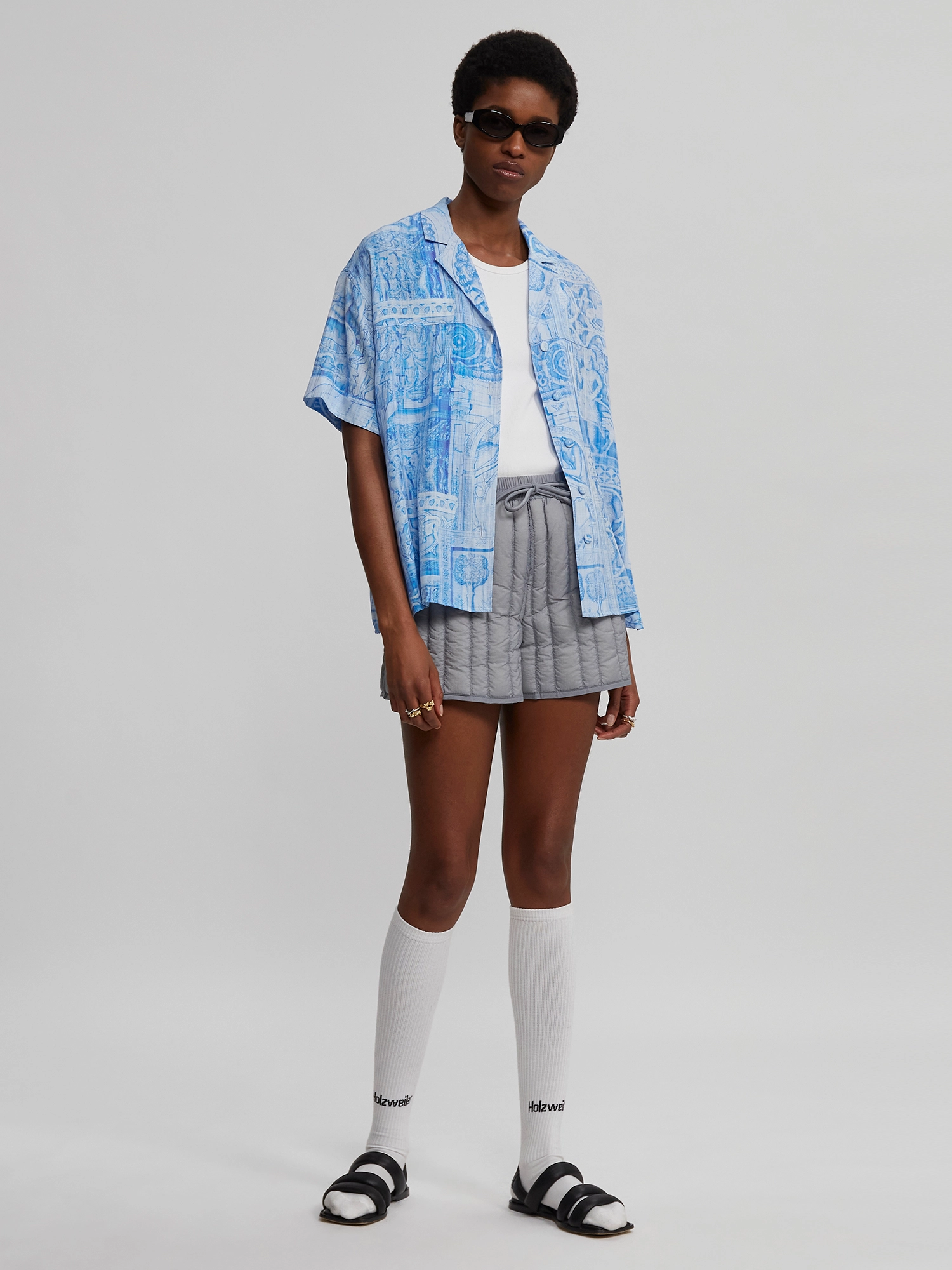 HOLZWEILER - Edgar Print Shirt 22-02 - lühikeste varrukatega särgid - blue mix - 3