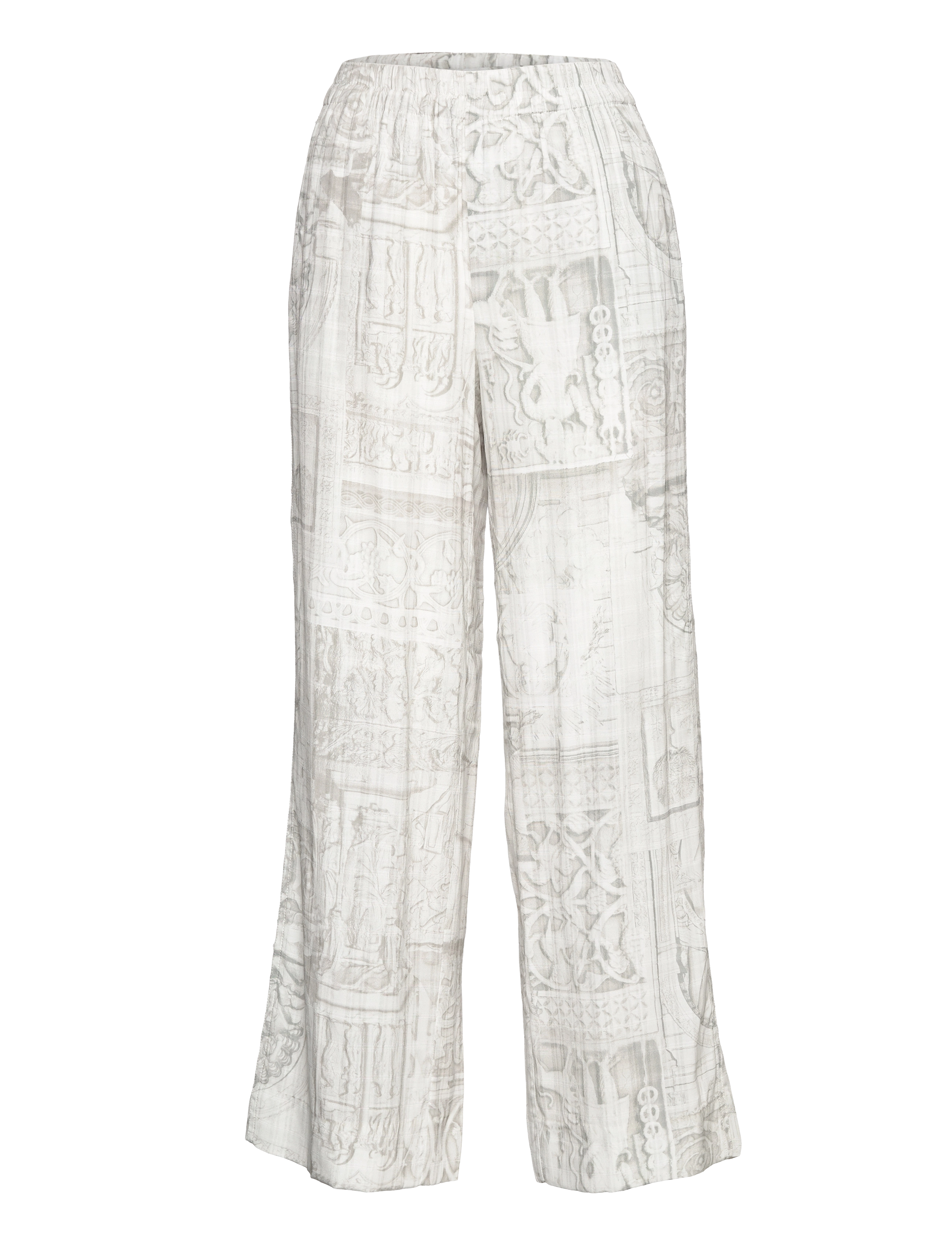HOLZWEILER Luka Print Trouser 22-02 - HOLZWEILER - LT. GREY MIX / grey