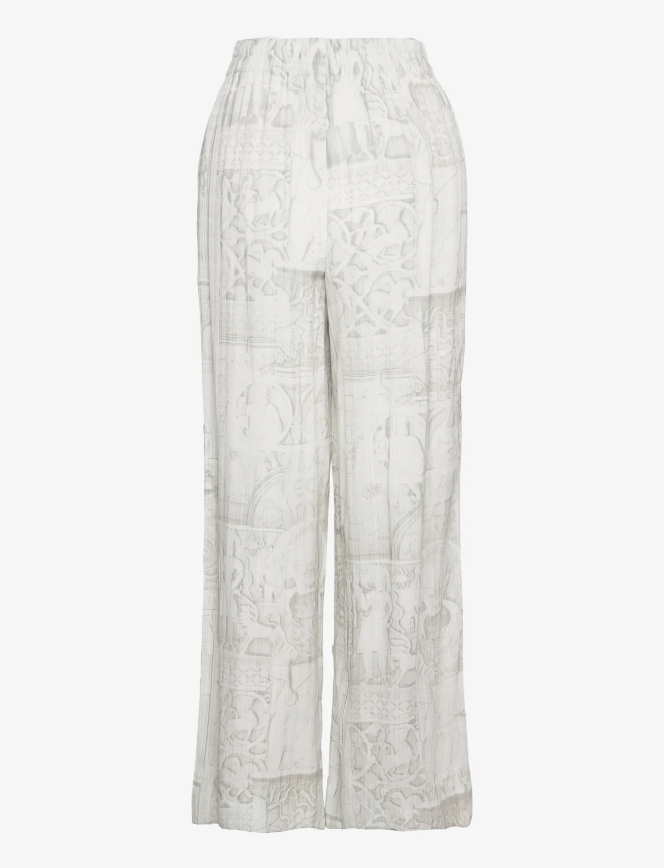 HOLZWEILER - Luka Print Trouser 22-02 - bukser med brede ben - lt. grey mix - 1