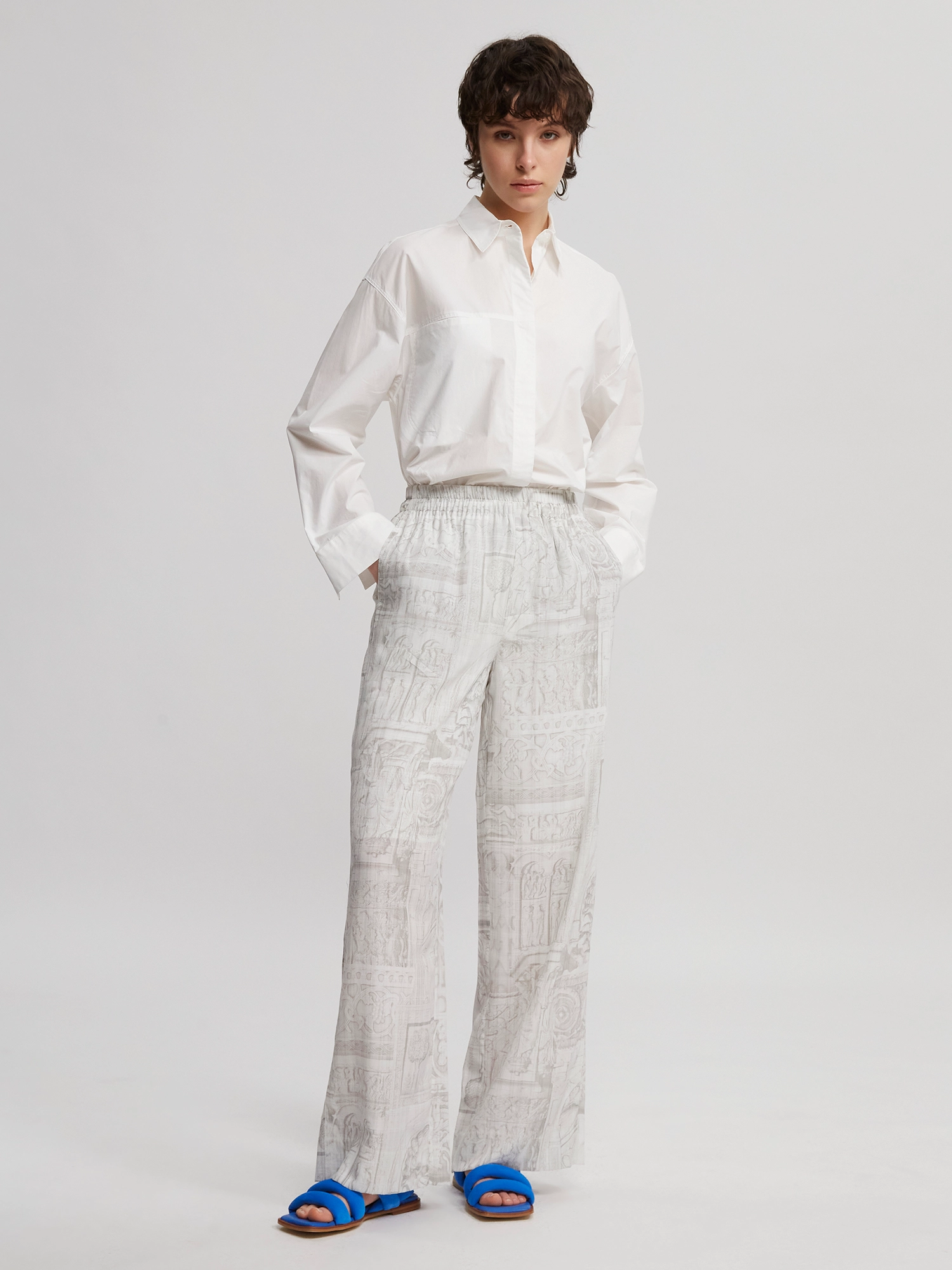 HOLZWEILER Luka Print Trouser 22-02 - Püksid - LT. GREY MIX / grey