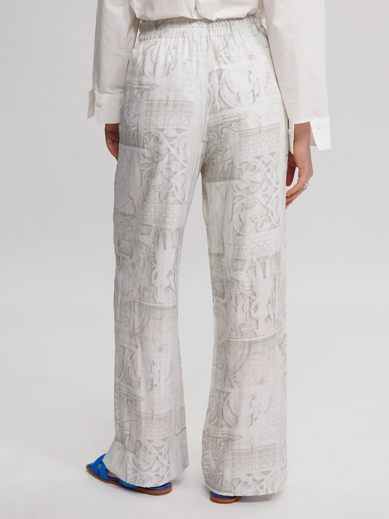 HOLZWEILER - Luka Print Trouser 22-02 - festtøj til outletpriser - lt. grey mix - 3