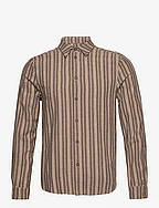 Clip Striped Shirt - BROWN STRIPE