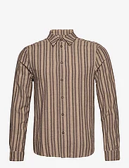 HOLZWEILER - Clip Striped Shirt - rennot kauluspaidat - brown stripe - 0