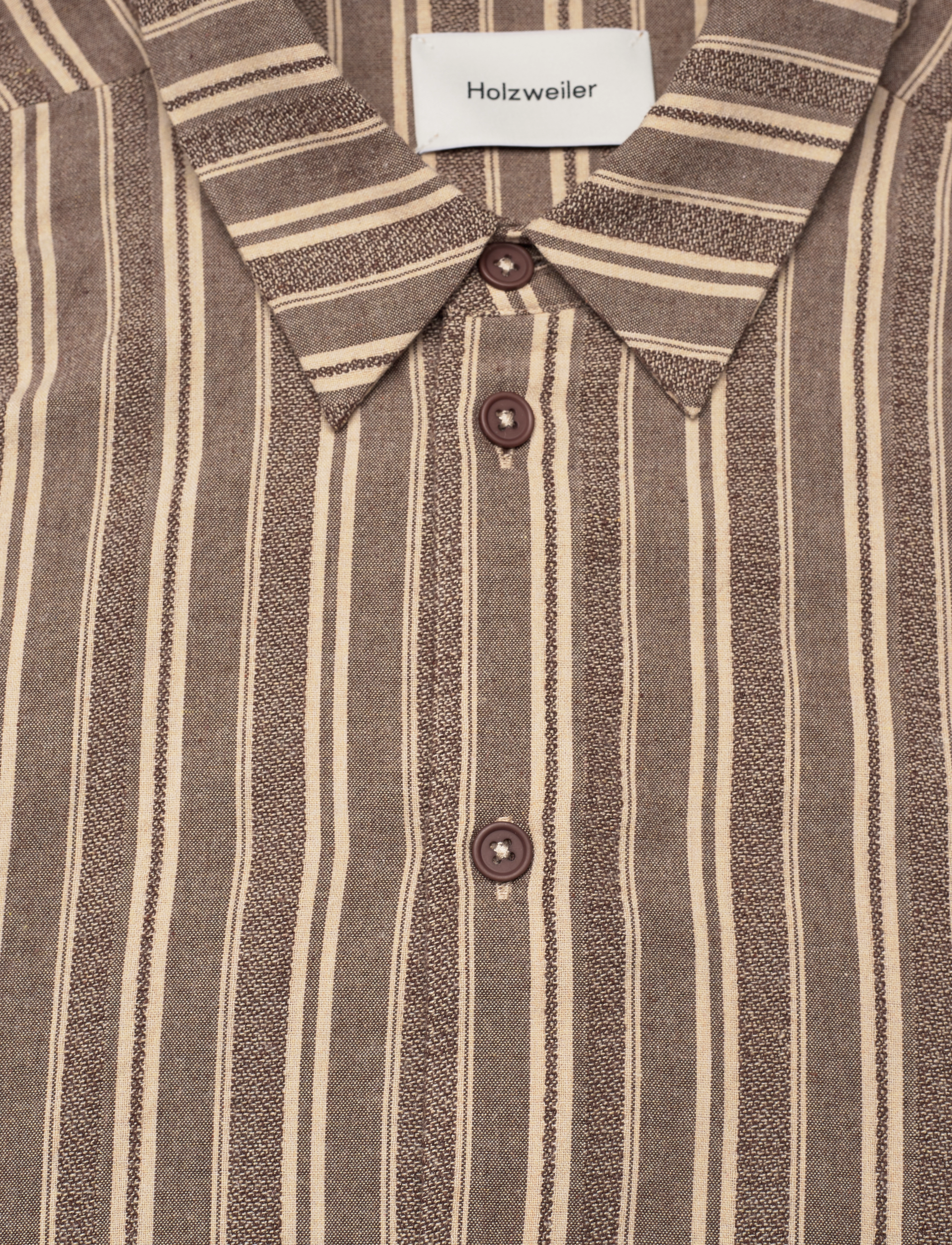 HOLZWEILER - Clip Striped Shirt - brown stripe - 2