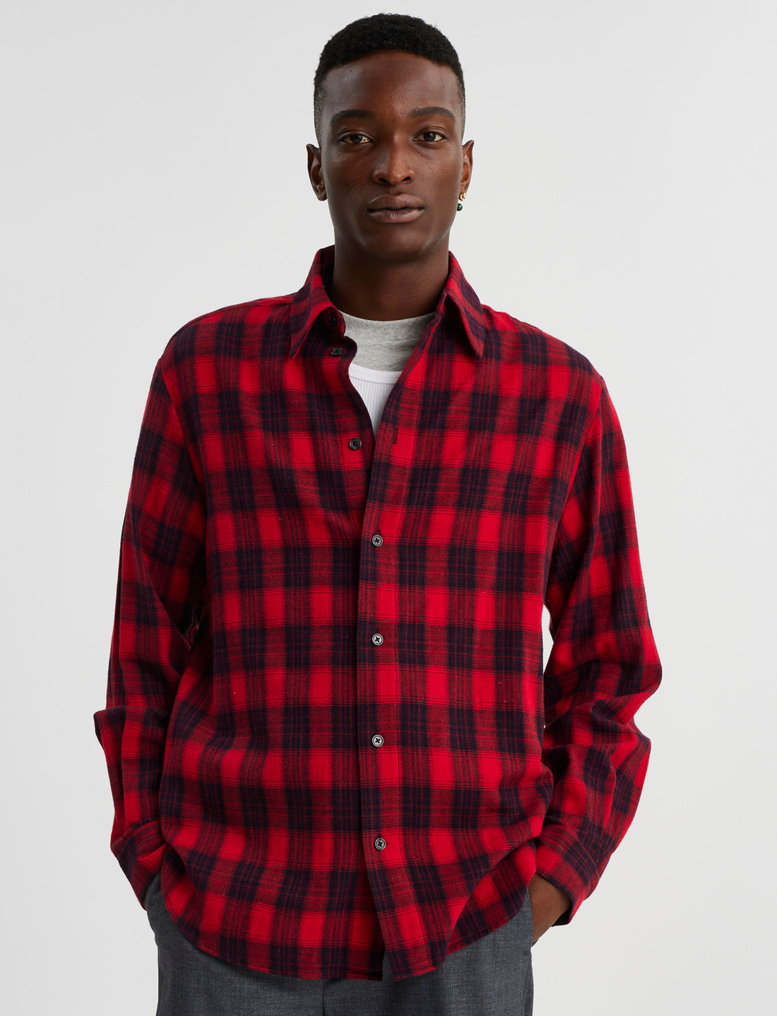 Red check shirt dress 2025