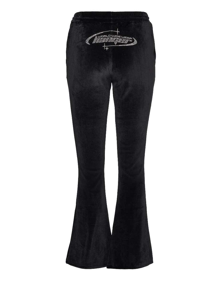 HOLZWEILER - W. Hanger Velvet Rhinestone Trousers - sweatpants - black - 2