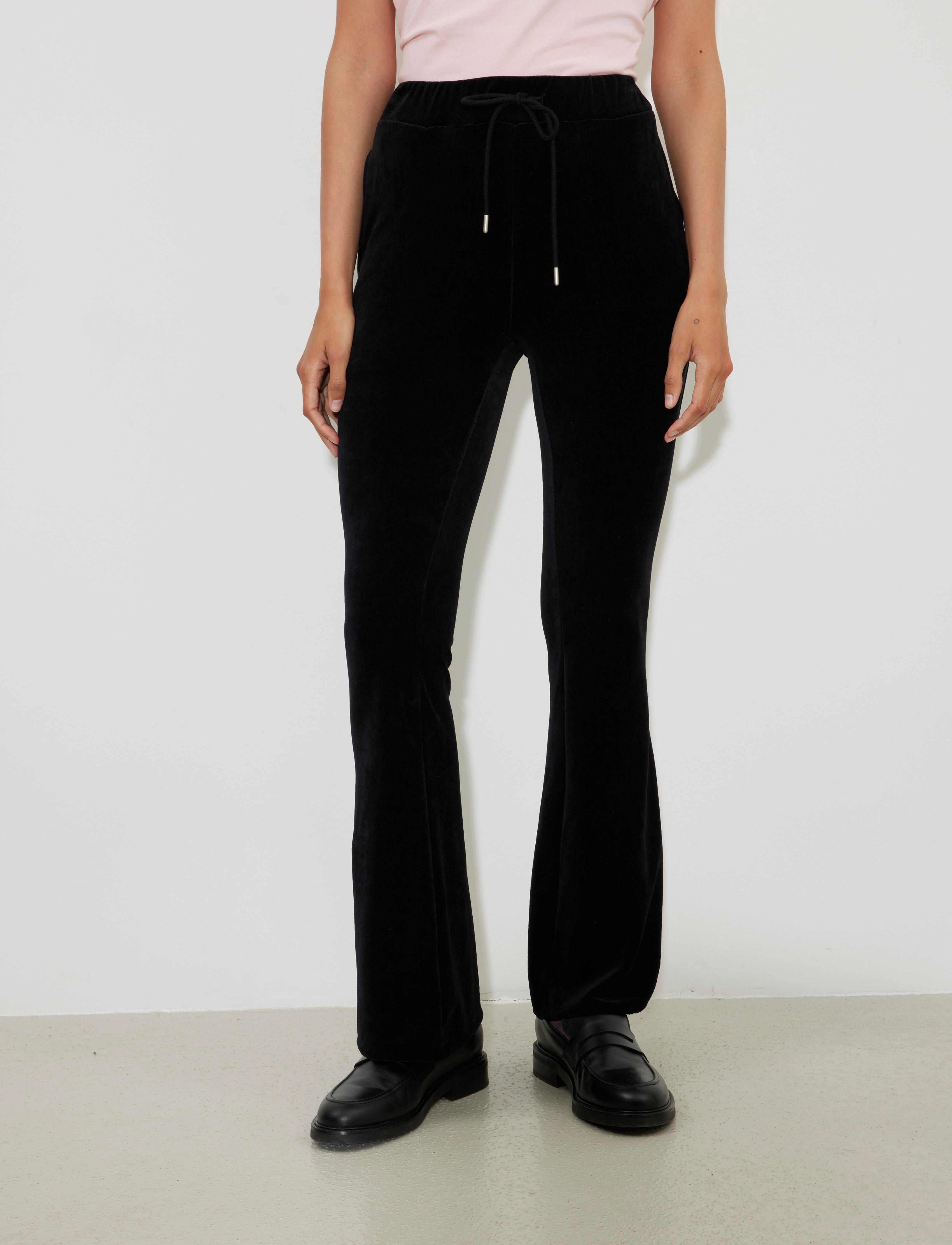 HOLZWEILER W. Hanger Velvet Rhinestone Trousers - Joggers - BLACK / black