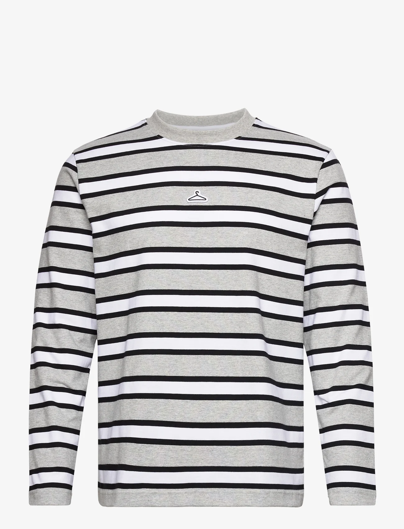 HOLZWEILER - M. Hanger Striped Longsleeve - långärmade t-shirts - grey mix - 0