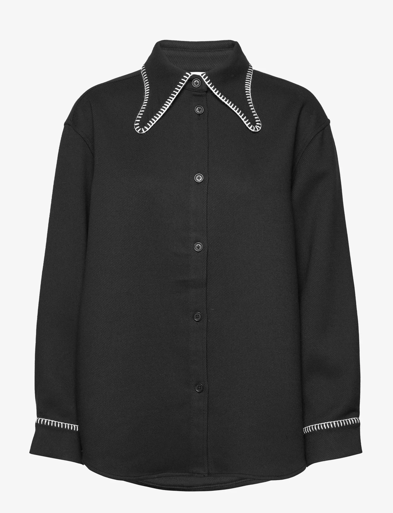HOLZWEILER - Dais Stitch Shirt - long-sleeved shirts - black - 0