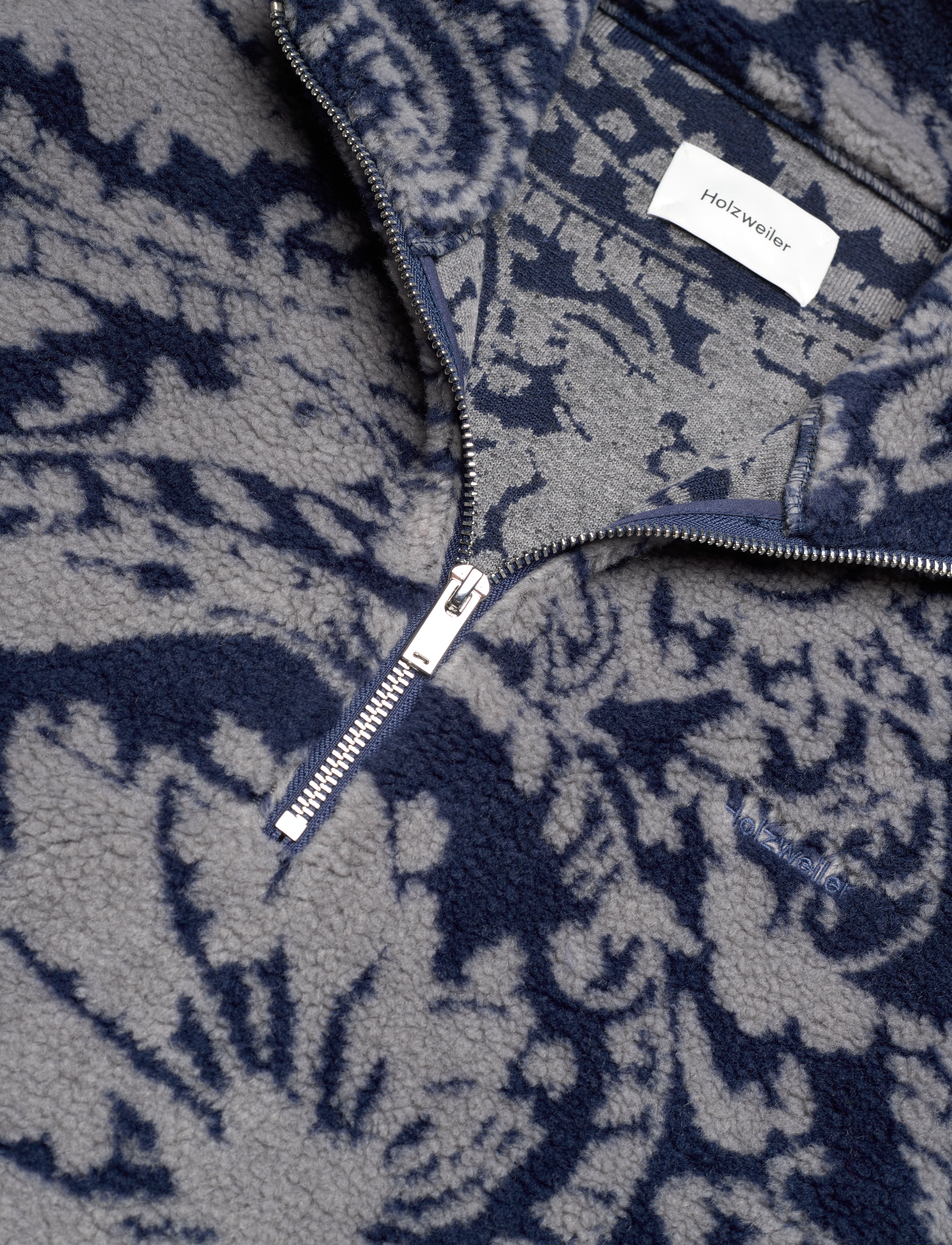 HOLZWEILER - Archie Paisley Half Zip - blue mix - 2