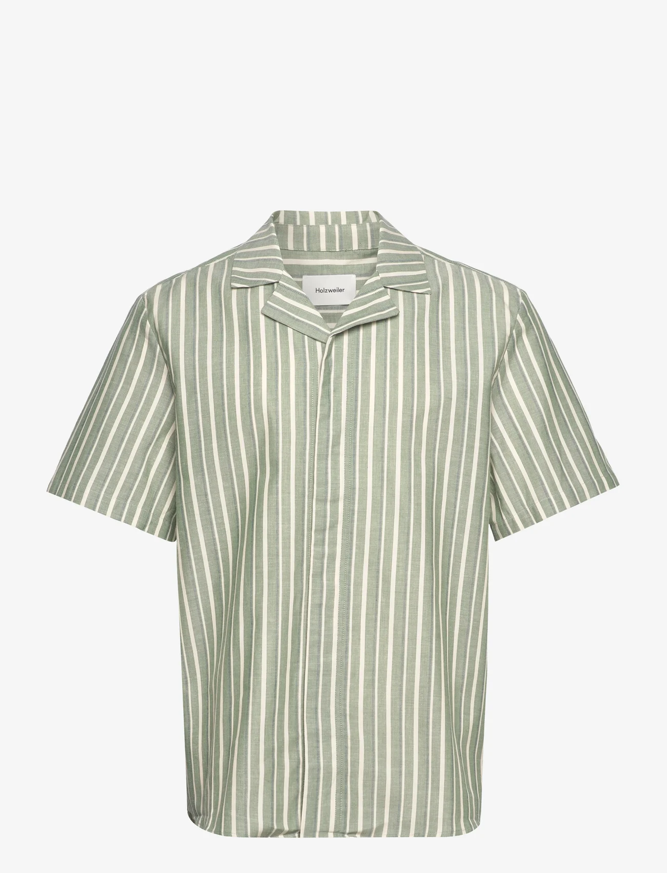 HOLZWEILER - Liwa Striped Shirt - kortærmede skjorter - green mix - 0