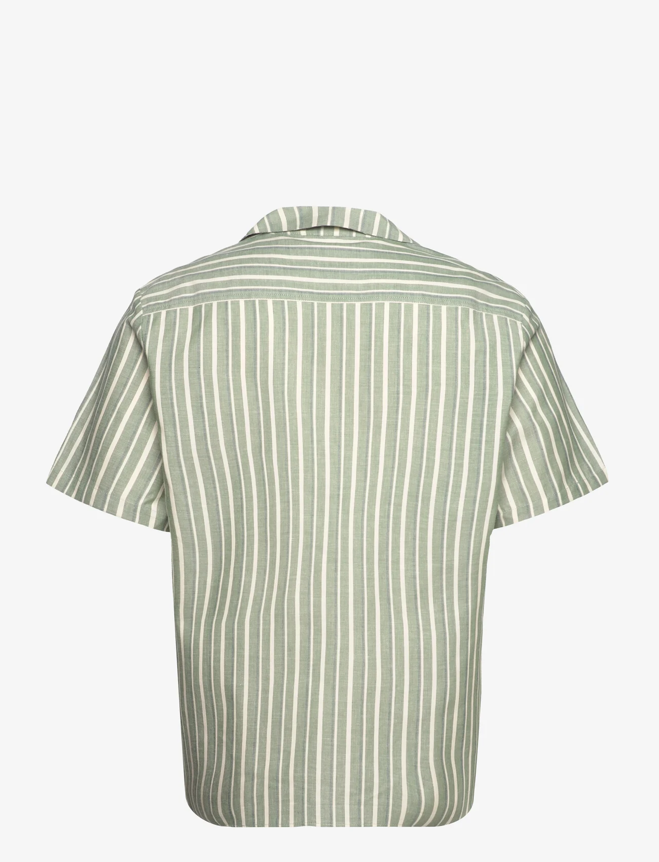 HOLZWEILER - Liwa Striped Shirt - kortærmede skjorter - green mix - 1
