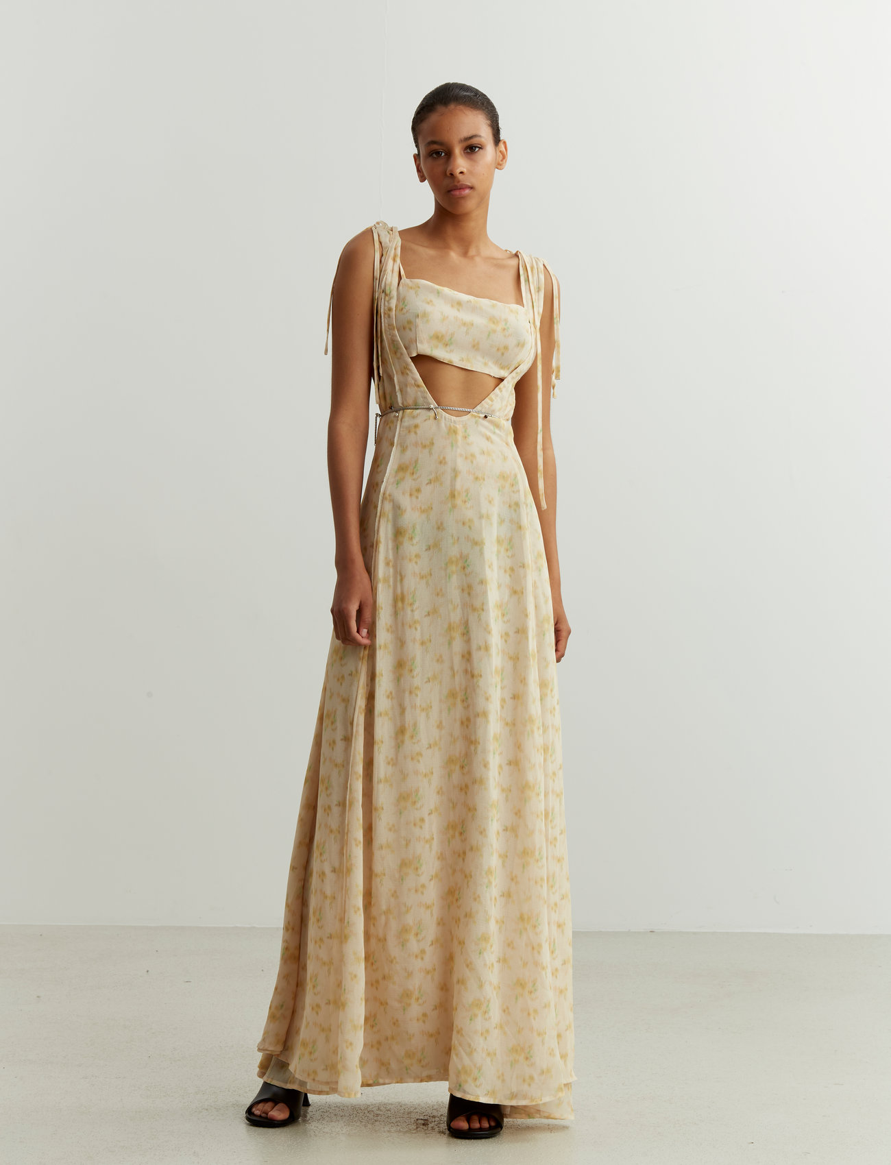 HOLZWEILER - Godet Print Dress - summer dresses - yellow mix - 0