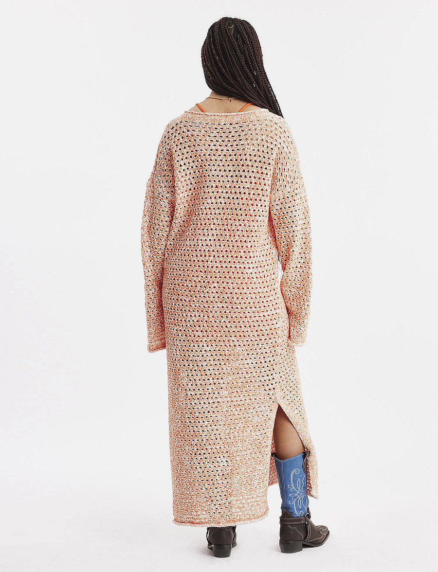 HOLZWEILER - Frida Crochet Dress - knitted dresses - orange mix - 4