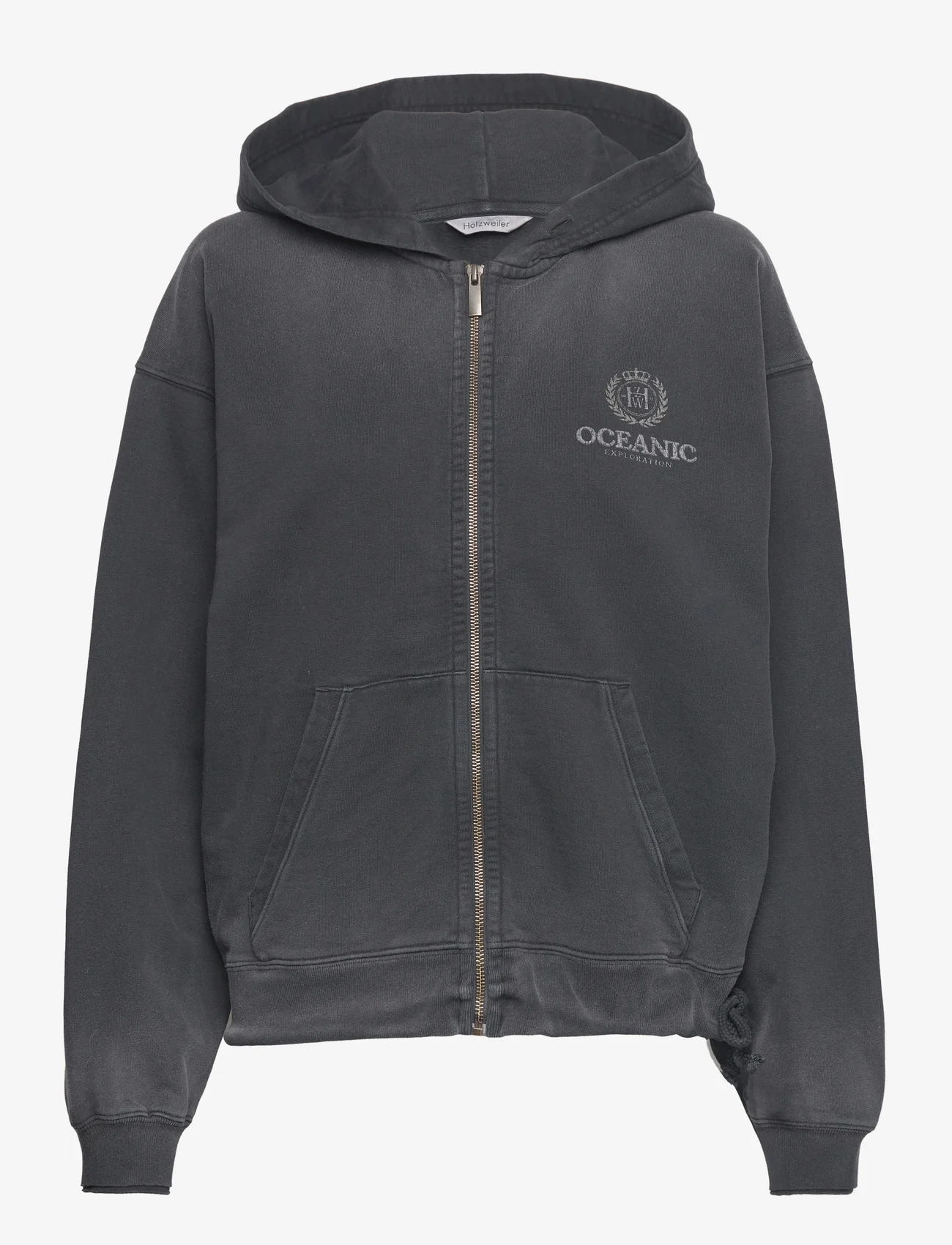 HOLZWEILER - W. Omen Oceanic Zip Hoodie - sweatshirts & hoodies - dk. grey - 0