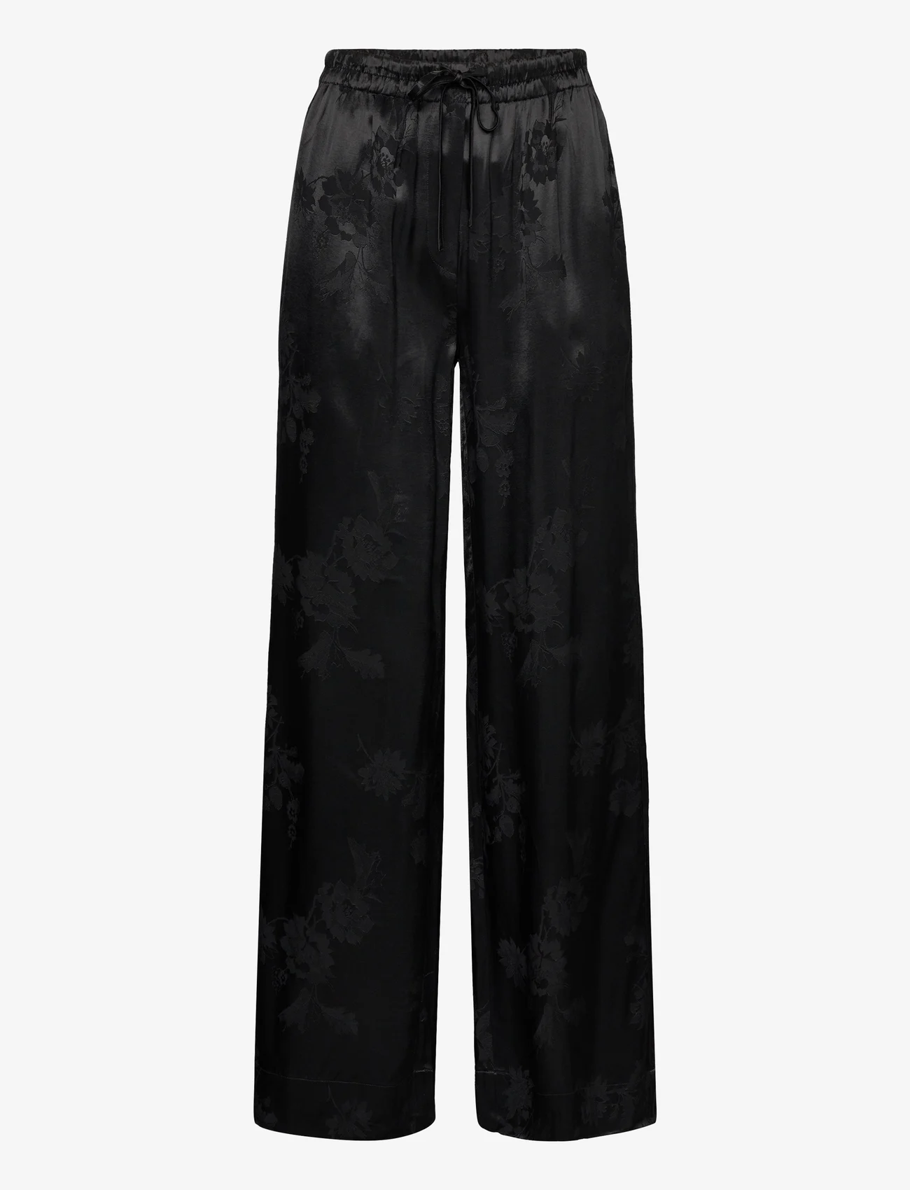 HOLZWEILER - Pom Jaquard Trousers - bukser med brede ben - black - 0