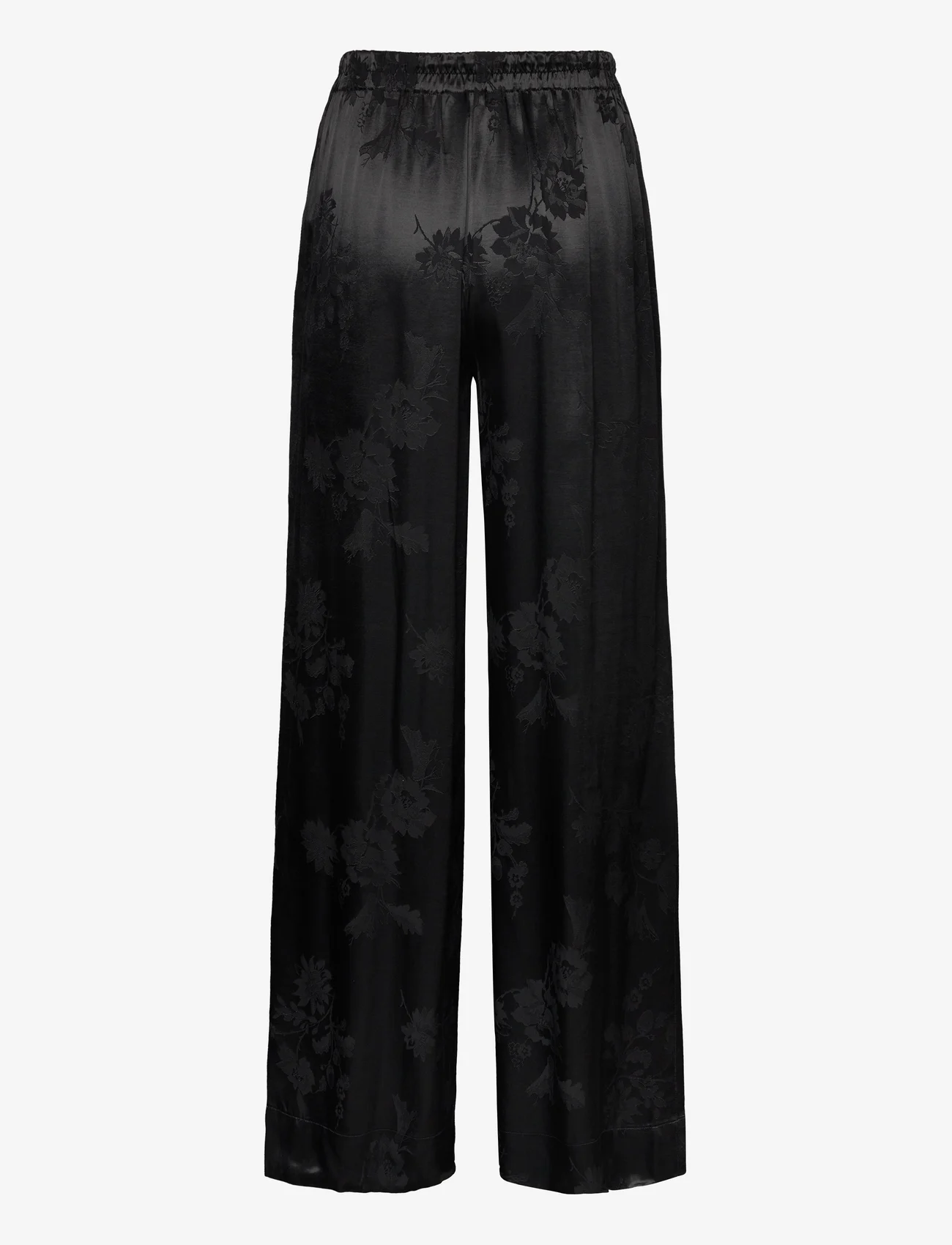 HOLZWEILER - Pom Jaquard Trousers - bukser med brede ben - black - 1