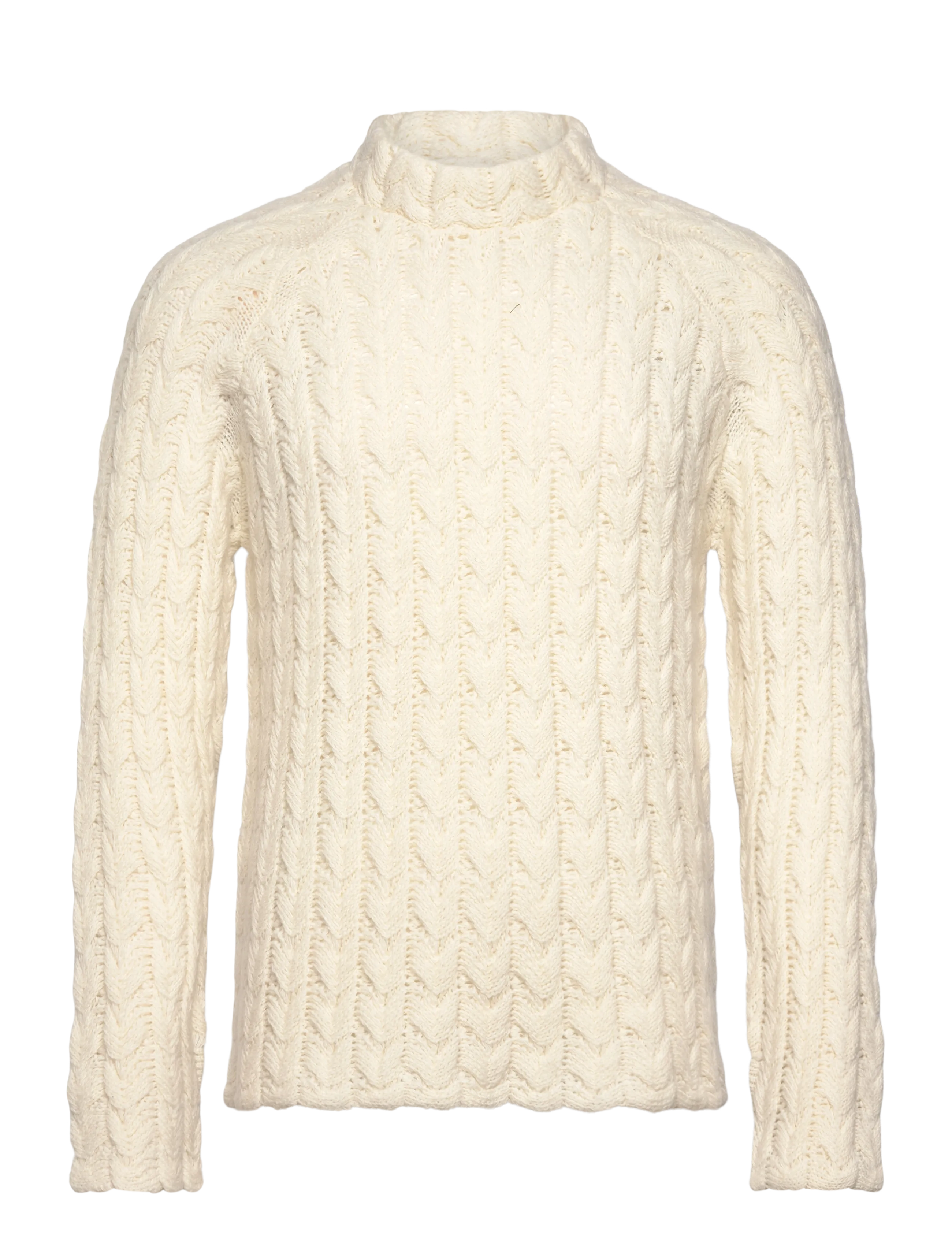 HOLZWEILER Caraway Cable Crew Cream - XS - Herren