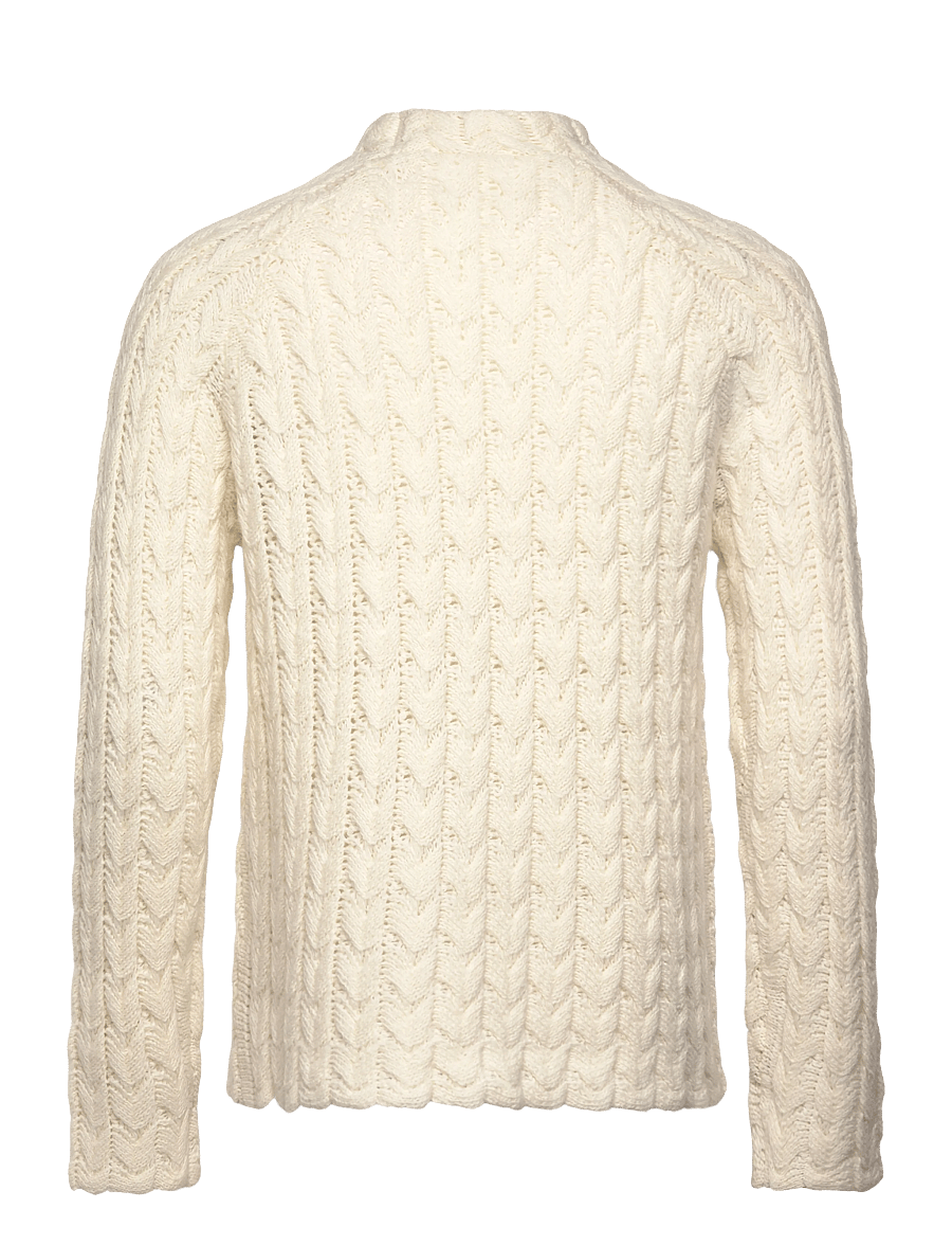 HOLZWEILER - Caraway Cable Crew - round necks - ecru - 2