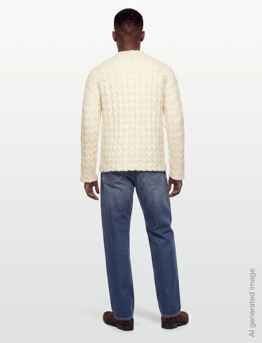 HOLZWEILER - Caraway Cable Crew - round necks - ecru - 4