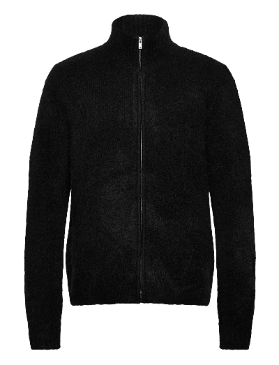 HOLZWEILER Atlantic Hairy Zip Cardigan - Clothing - BLACK / black