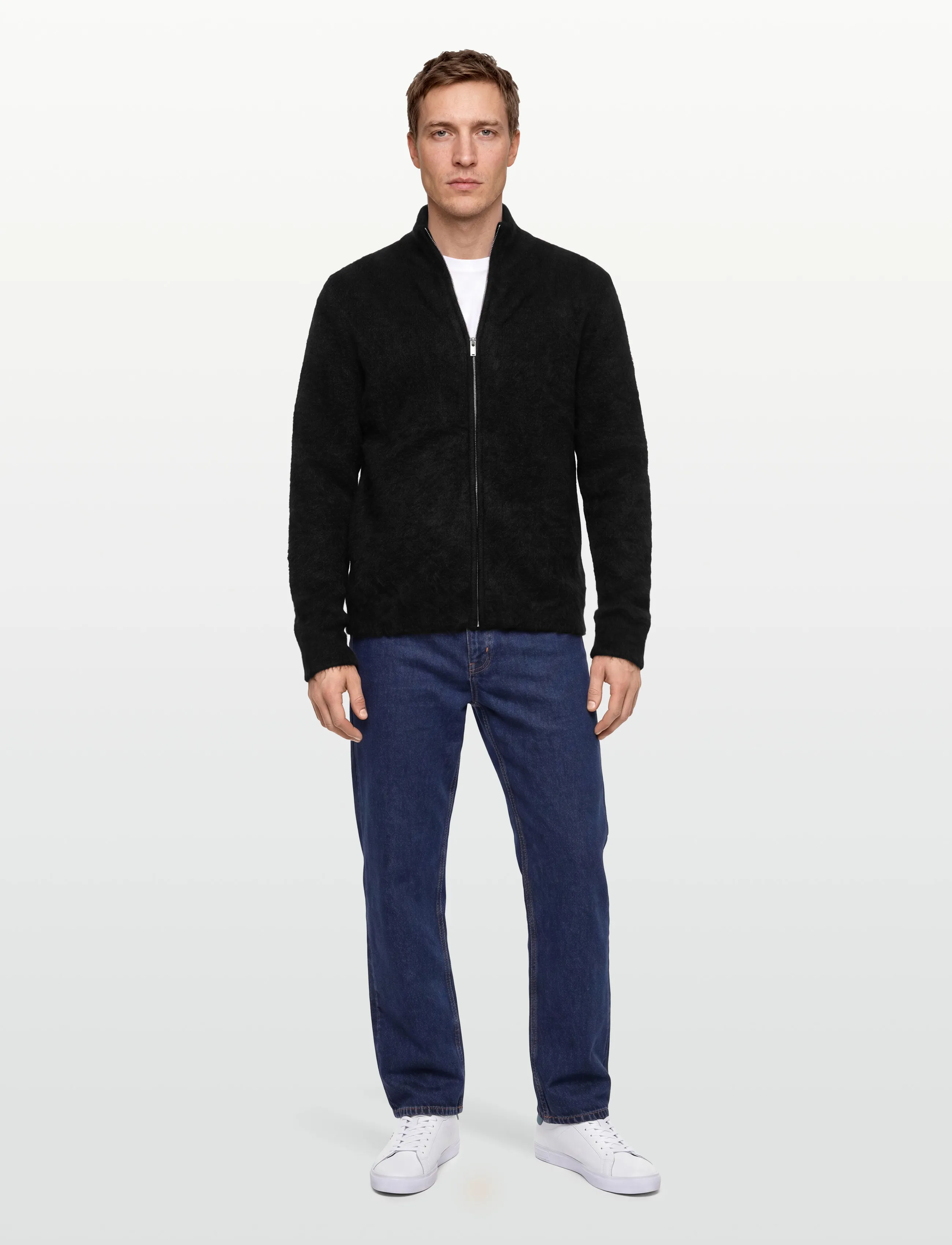 HOLZWEILER Atlantic Hairy Zip Cardigan - Shoppa efter stil - BLACK / black