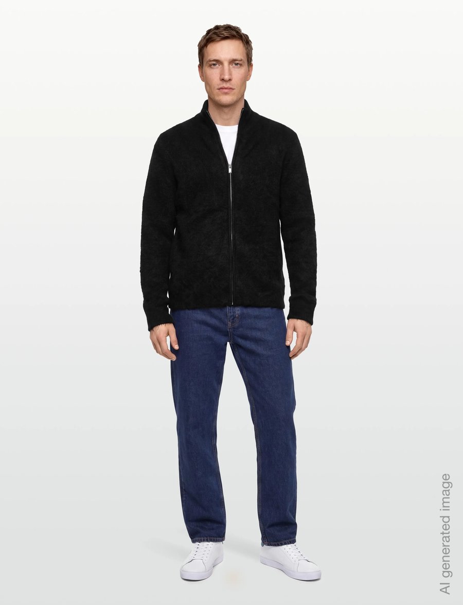 HOLZWEILER - Atlantic Hairy Zip Cardigan - lukuga džemprid - black - 0