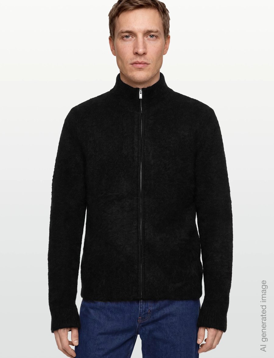 HOLZWEILER - Atlantic Hairy Zip Cardigan - lukuga džemprid - black - 3
