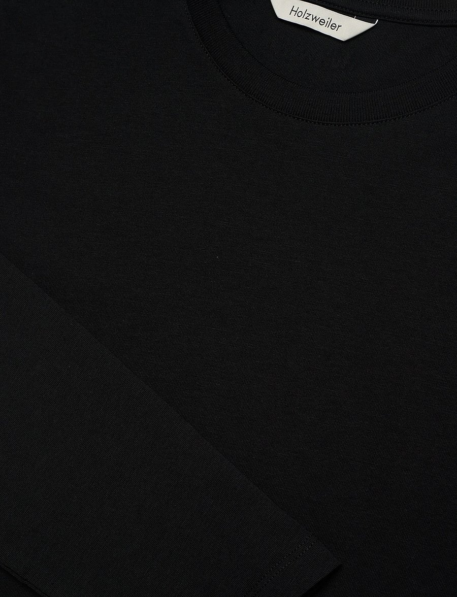 HOLZWEILER - W. Regular Long Sleeve - long-sleeved tops - black - 5
