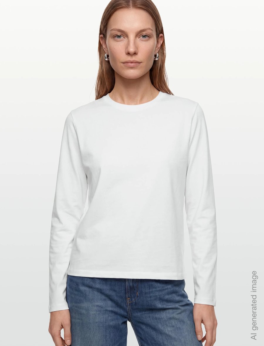 HOLZWEILER - W. Regular Long Sleeve - langärmlige tops - white - 3