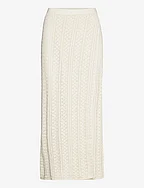 Kelp Crochet Knit Skirt - WHITE