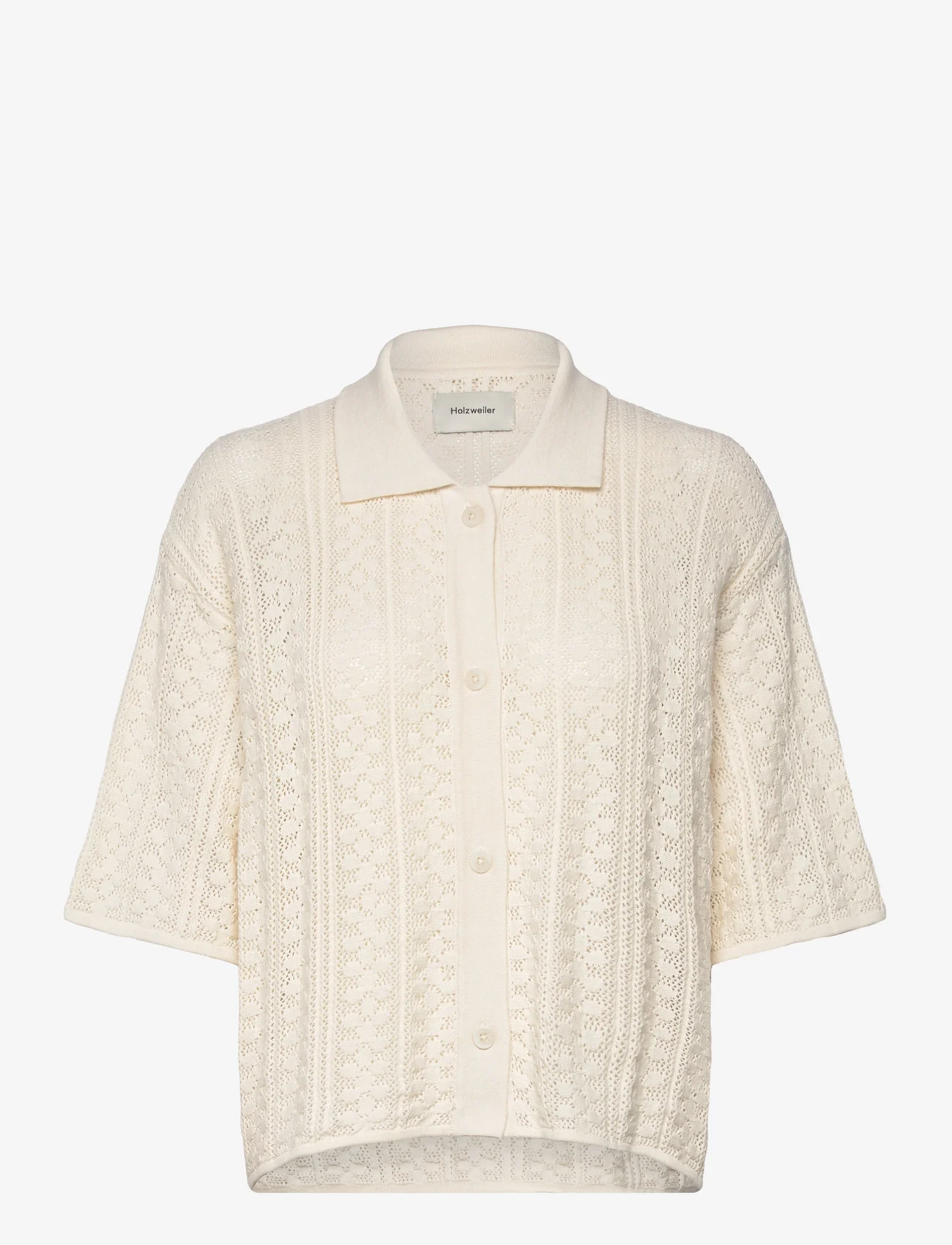 HOLZWEILER - Loch Crochet Knit Shirt - chemises en jeans - white - 0