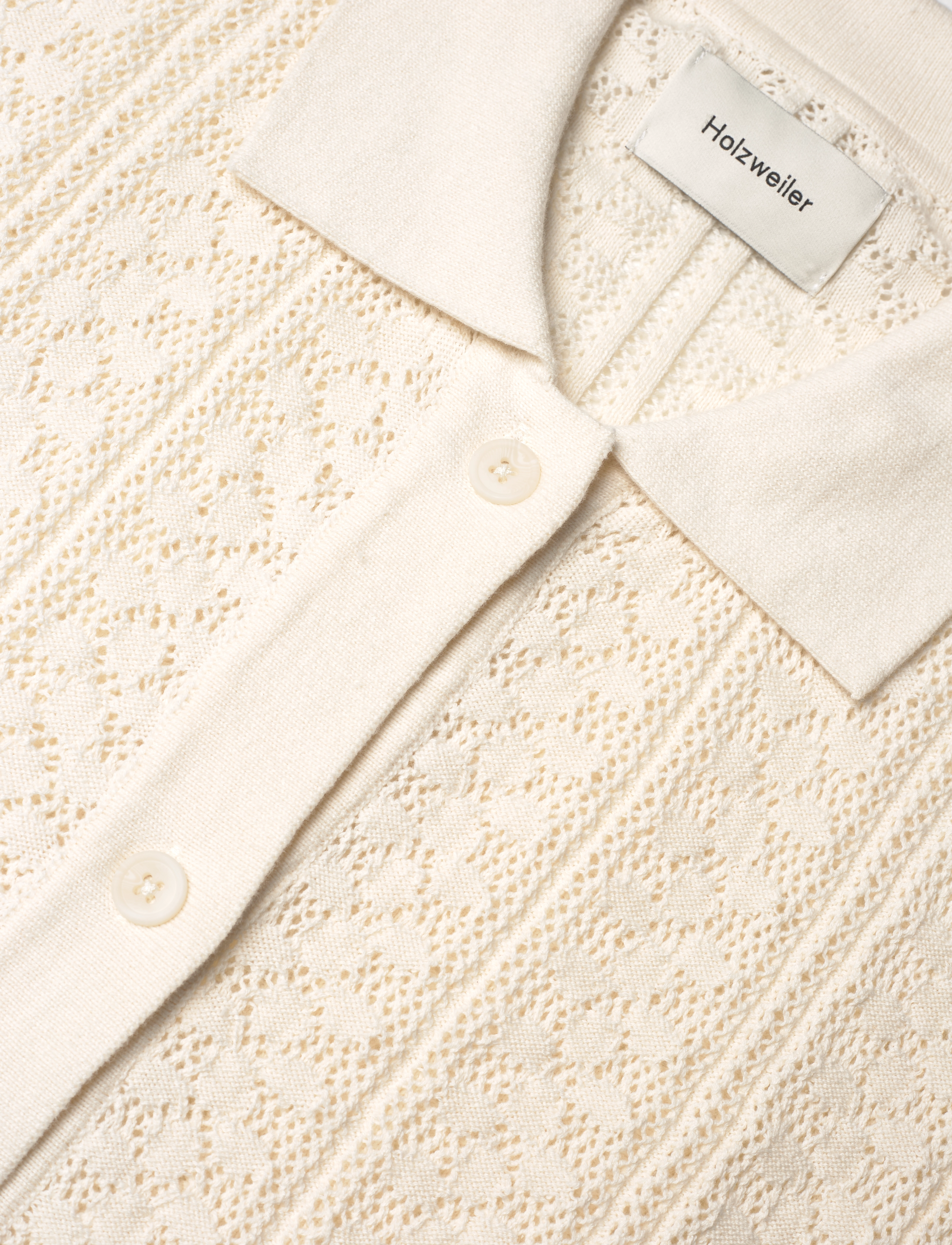 HOLZWEILER - Loch Crochet Knit Shirt - white - 2
