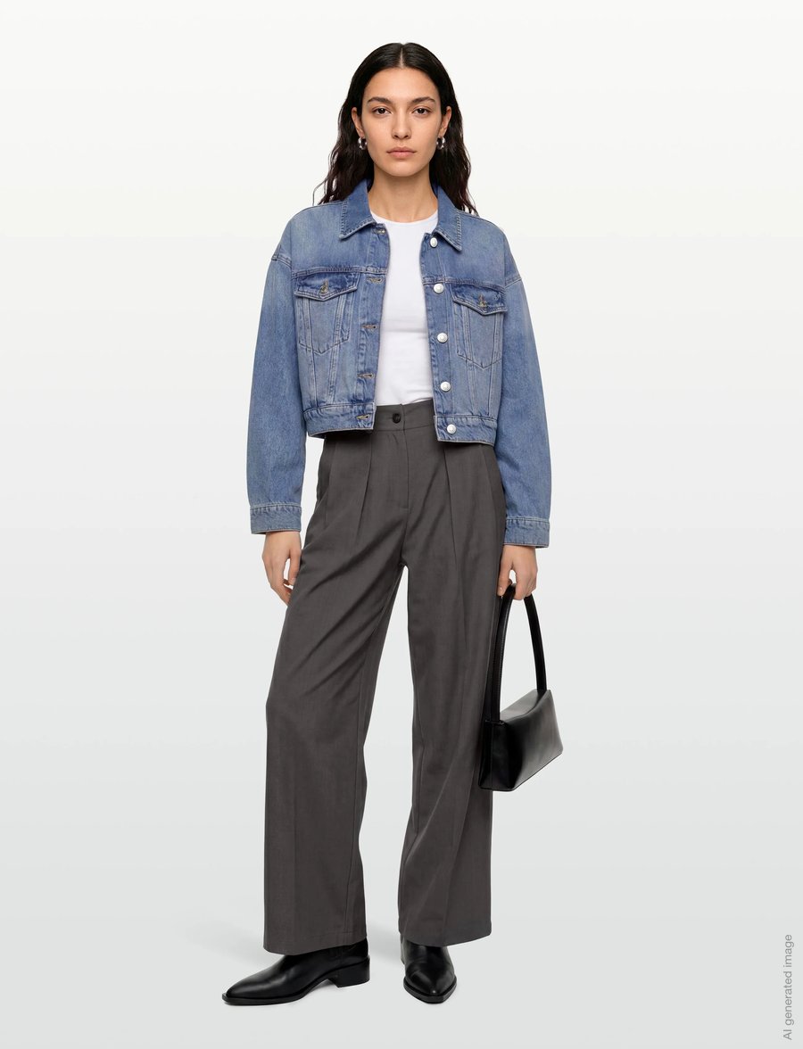 HOLZWEILER - W Cropped Denim Jacket - spring jackets - lt. blue - 0