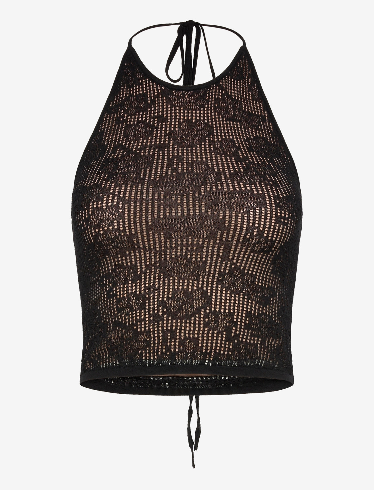 HOLZWEILER - Lace Knit Top - sleeveless tops - black - 0