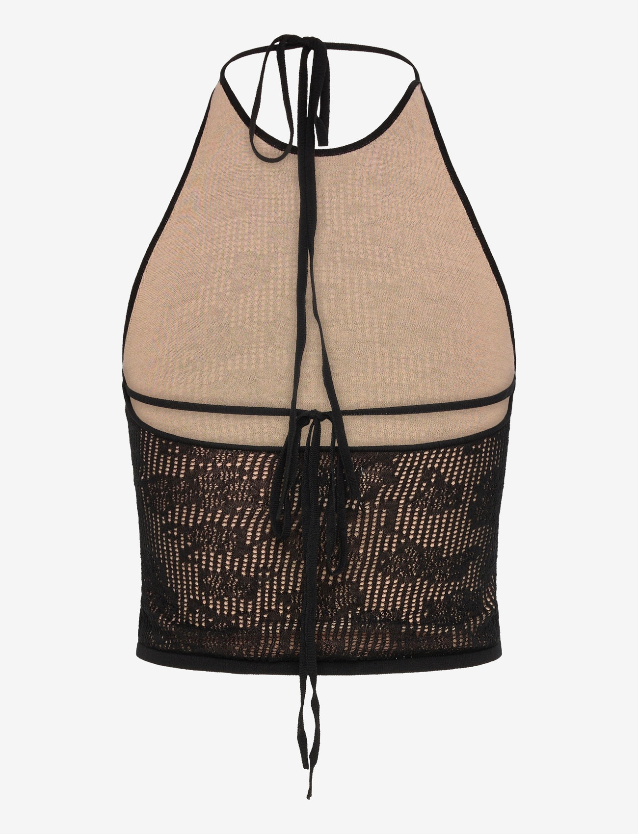 HOLZWEILER - Lace Knit Top - sleeveless tops - black - 1