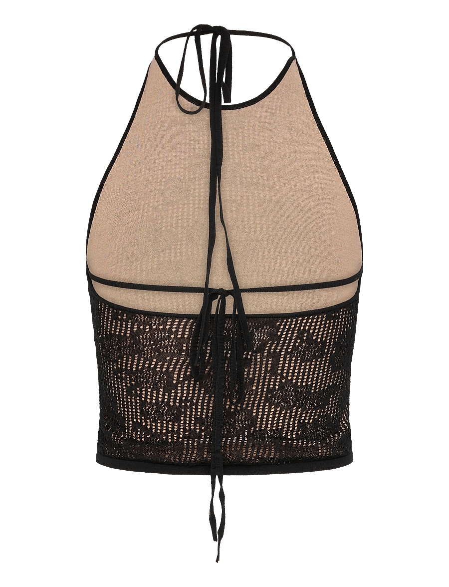 HOLZWEILER - Lace Knit Top - linnen - black - 1