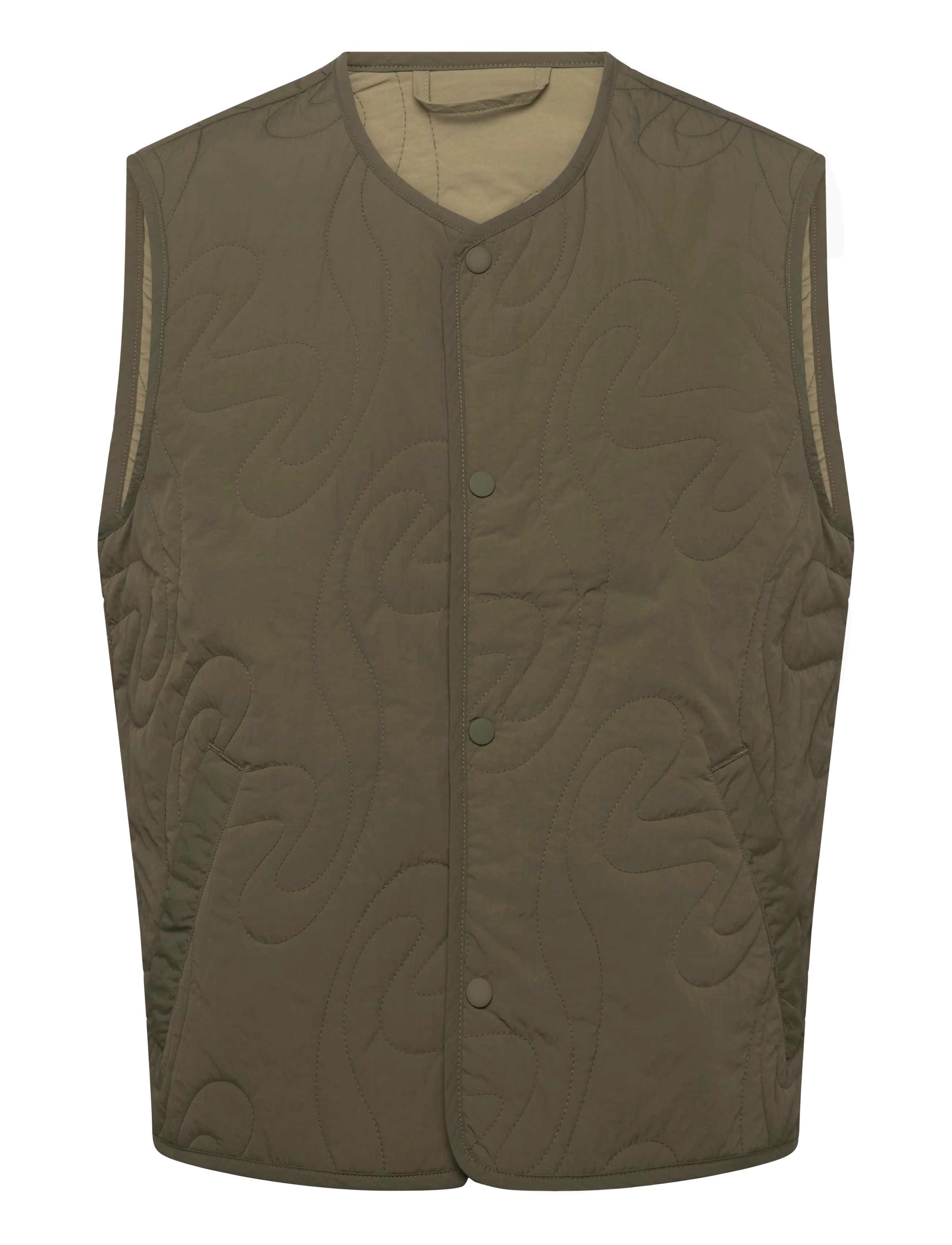 HOLZWEILER M. Light Padded Vest - Winter deals - GREEN / khaki/green
