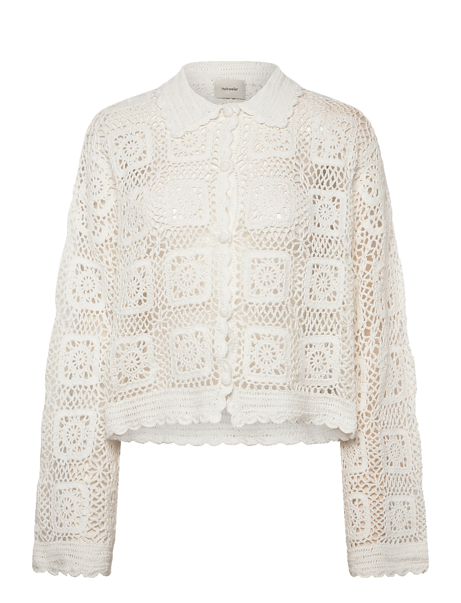 HOLZWEILER - Rosie Crochet Cardigan - cardigans - white - 0