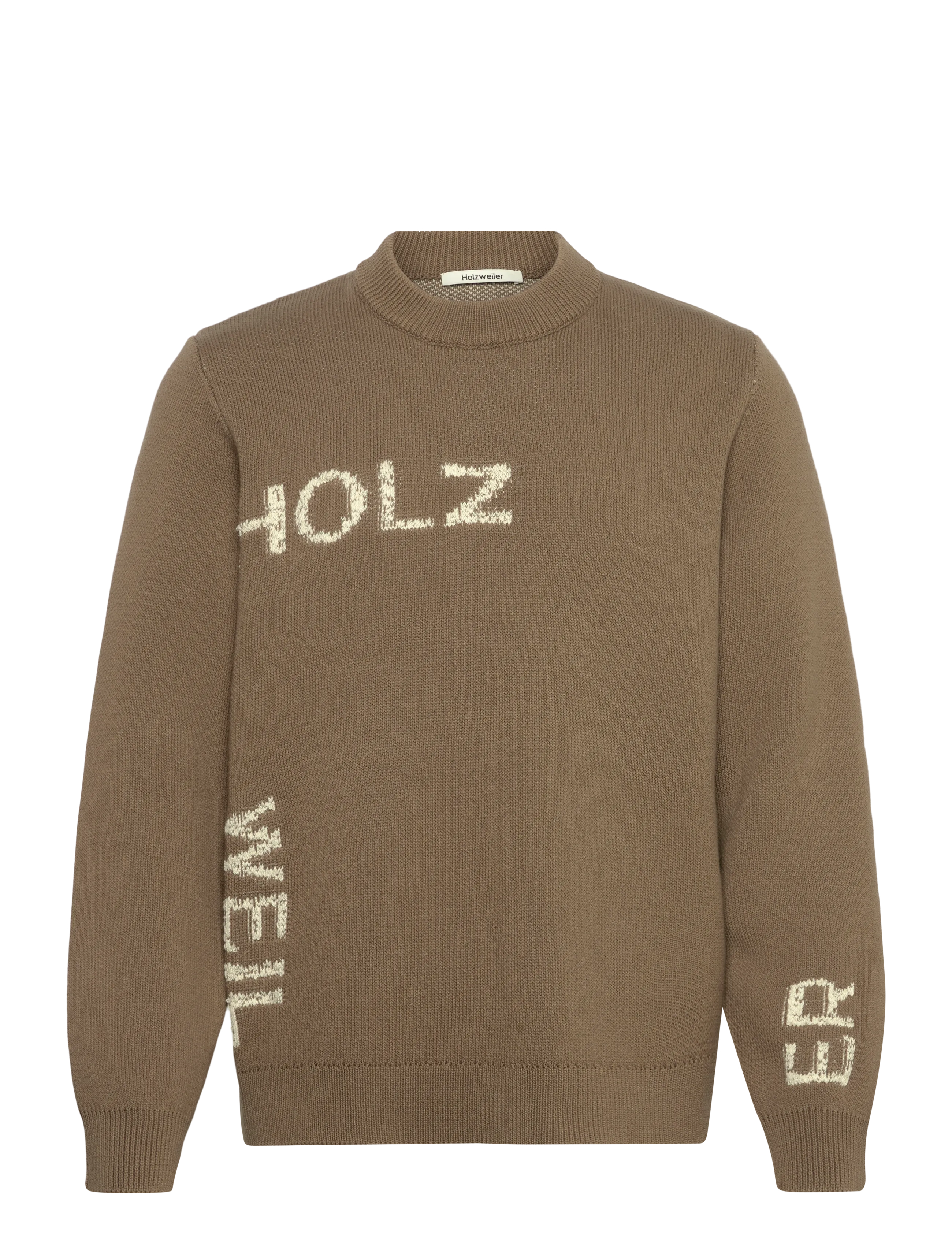 HOLZWEILER Haza Summer Logo Crew - Strik - BEIGE / brown