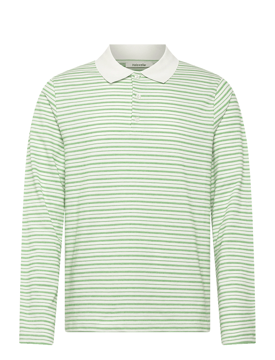 HOLZWEILER - Regular Polo - pikkade varrukatega polod - green stripe - 1
