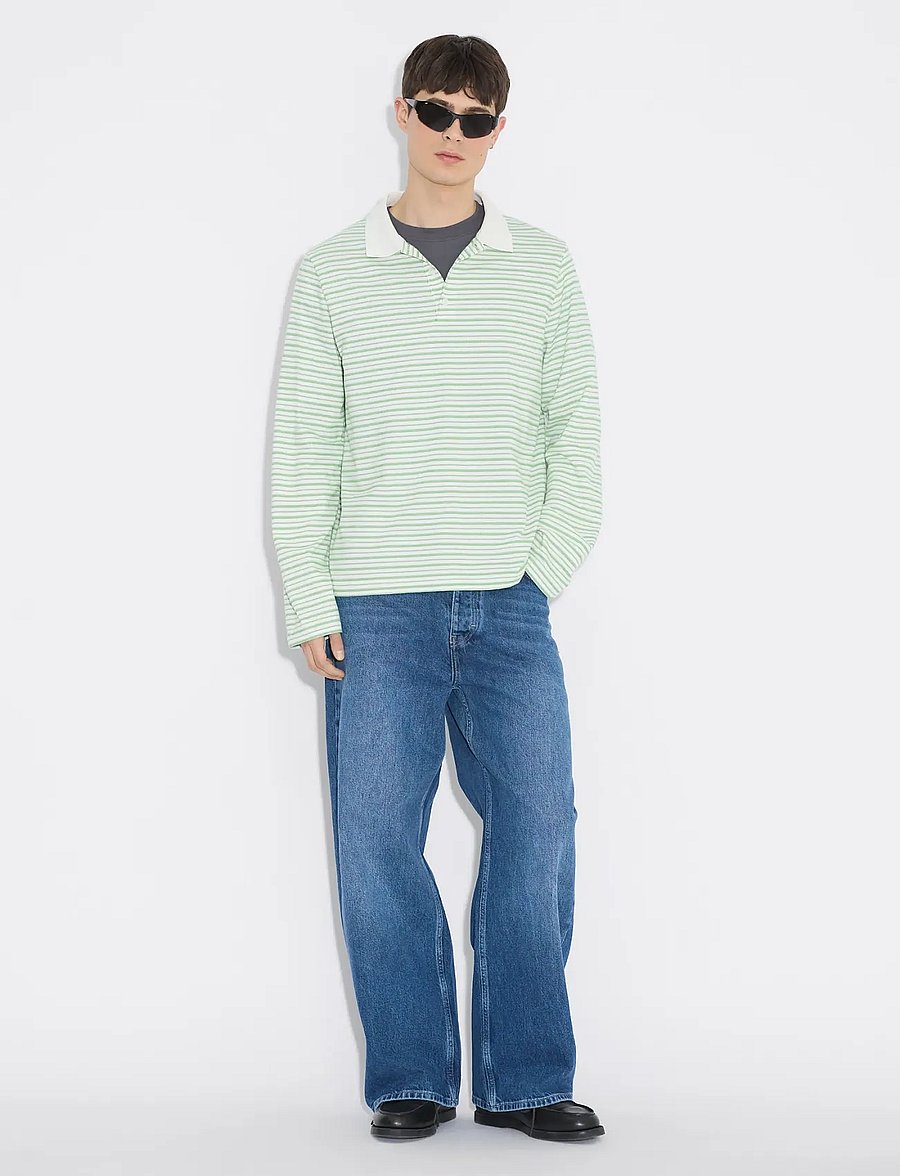 HOLZWEILER - Regular Polo - pikkade varrukatega polod - green stripe - 0