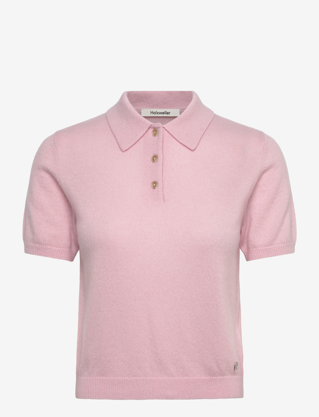 HOLZWEILER - Cashmere Short Sleeve Polo - poloskjorter - pink - 1