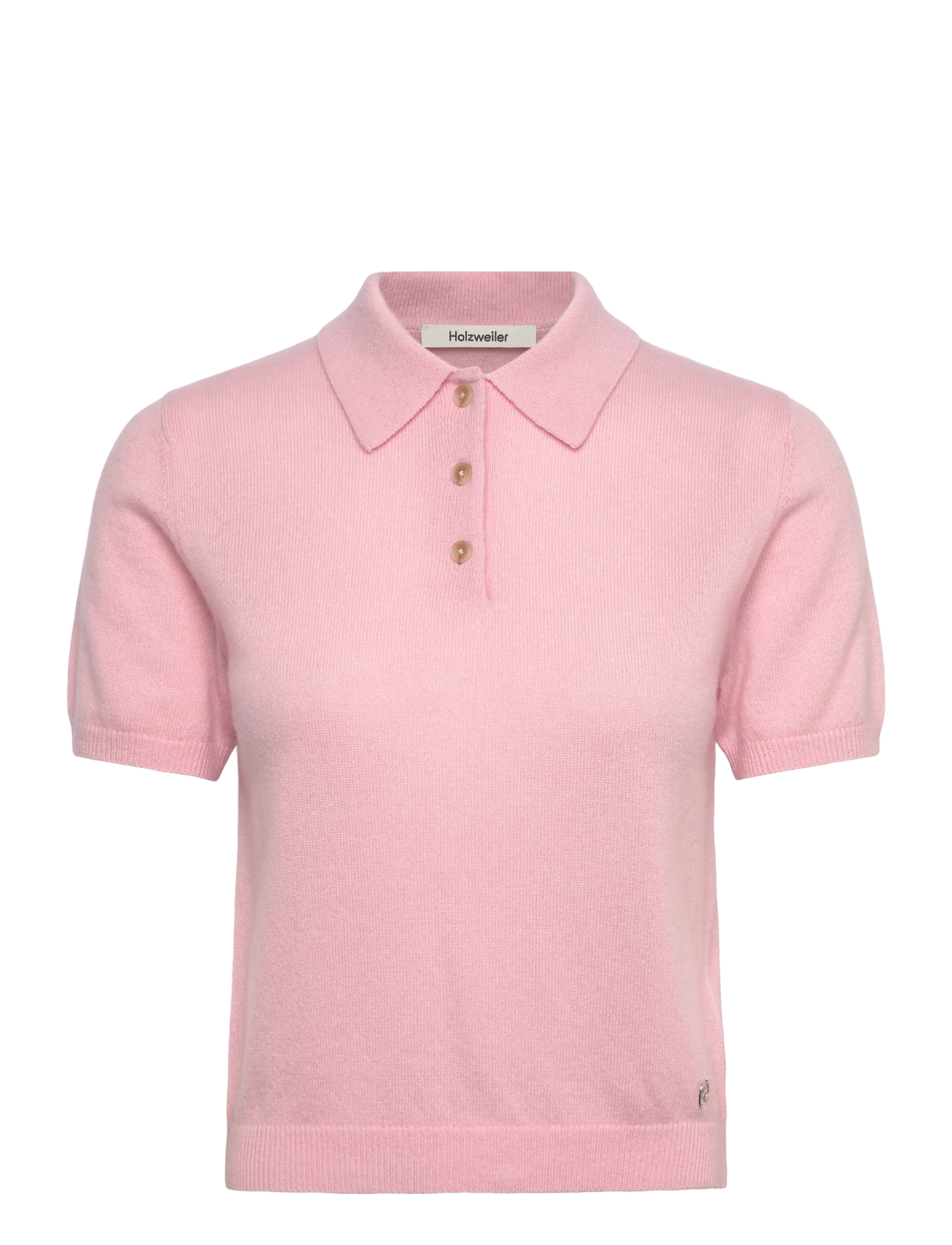 HOLZWEILER Cashmere Short Sleeve Polo - HOLZWEILER - PINK / pink/rose