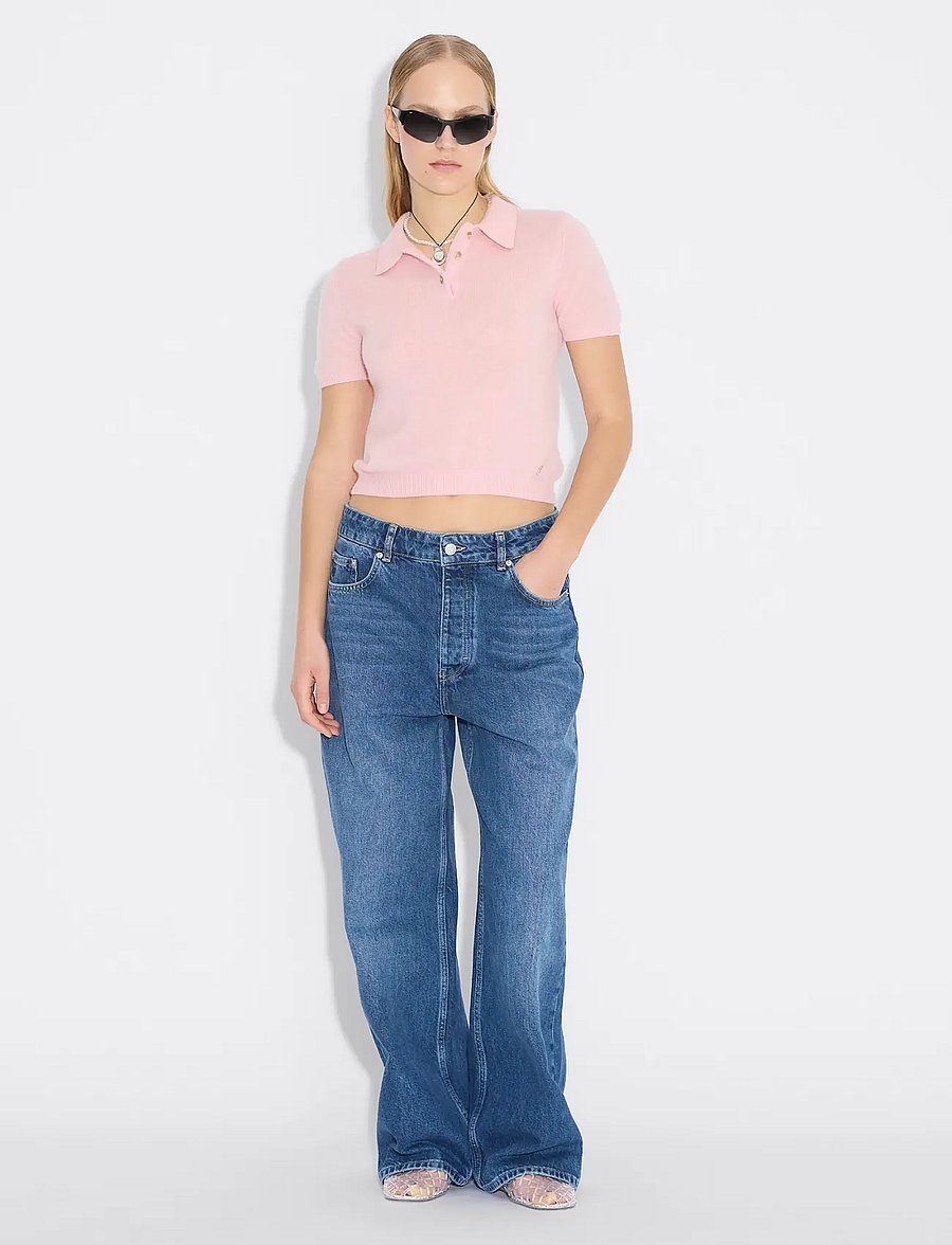 HOLZWEILER - Cashmere Short Sleeve Polo - poloskjorter - pink - 0