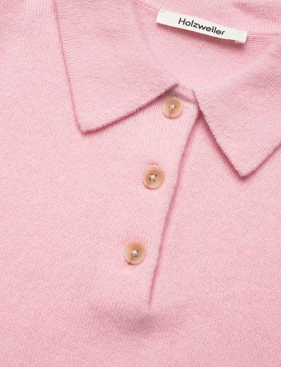 HOLZWEILER - Cashmere Short Sleeve Polo - poloskjorter - pink - 5