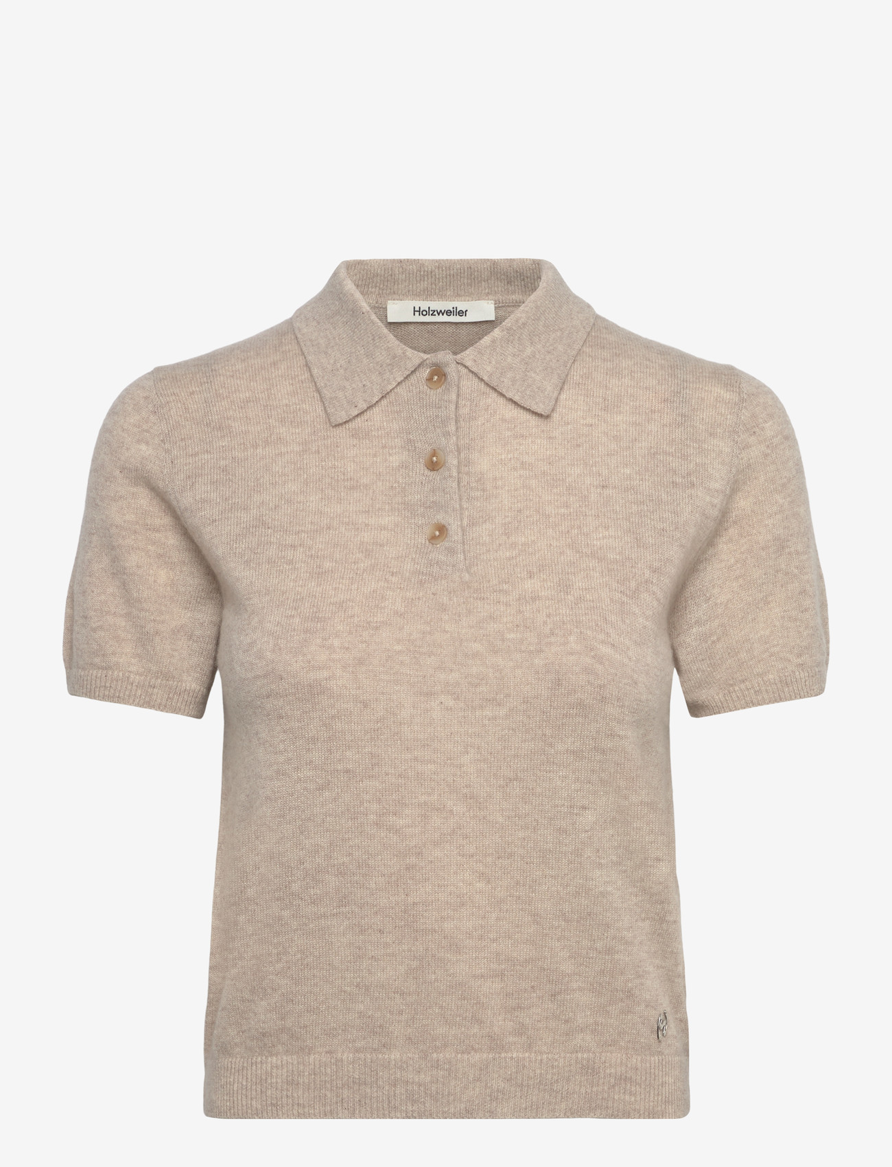 HOLZWEILER - Cashmere Short Sleeve Polo - kaschmir - sand - 1